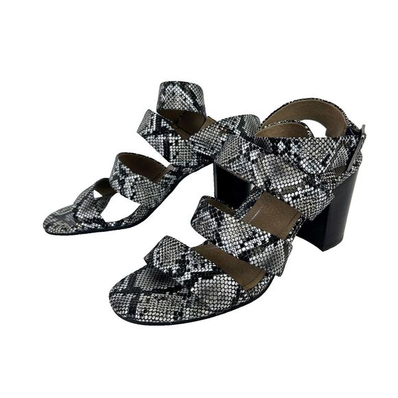 Vionic Blaire Snake Print Leather Strappy Block Heel Sandals Comfort Shoes 9.5 - Picture 3 of 13